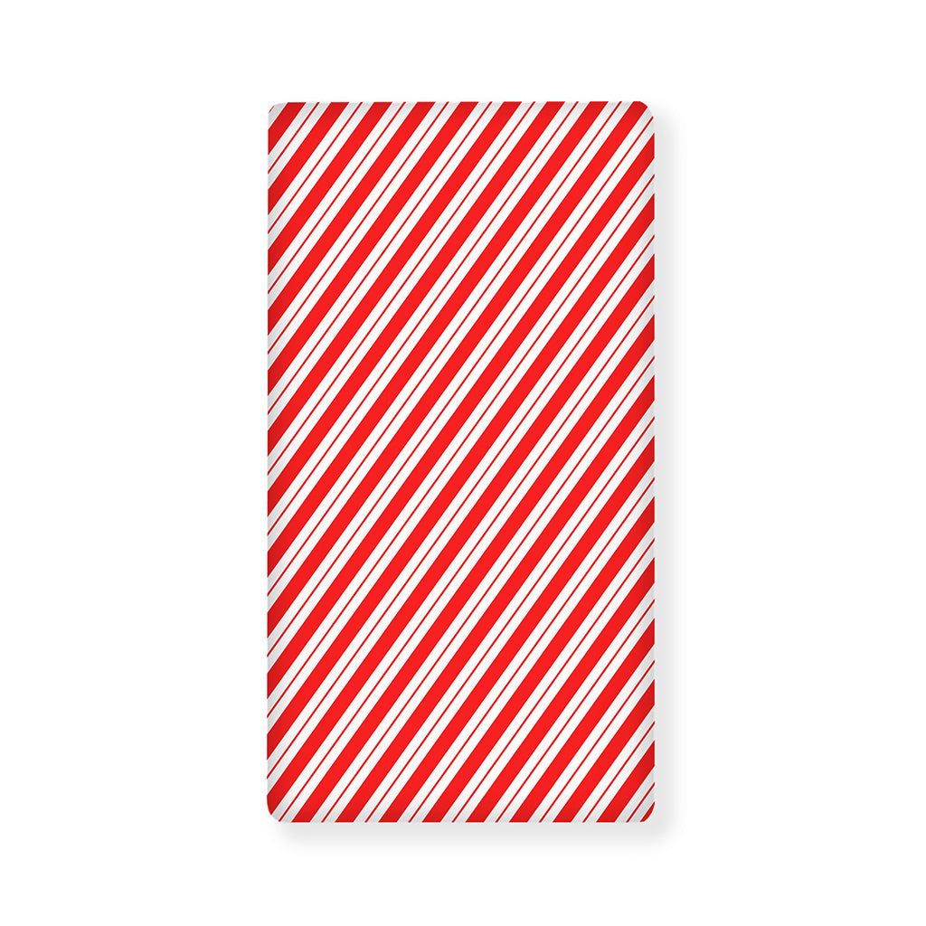 Red And White Candy Cane Stripes Print Baby Crib Sheet