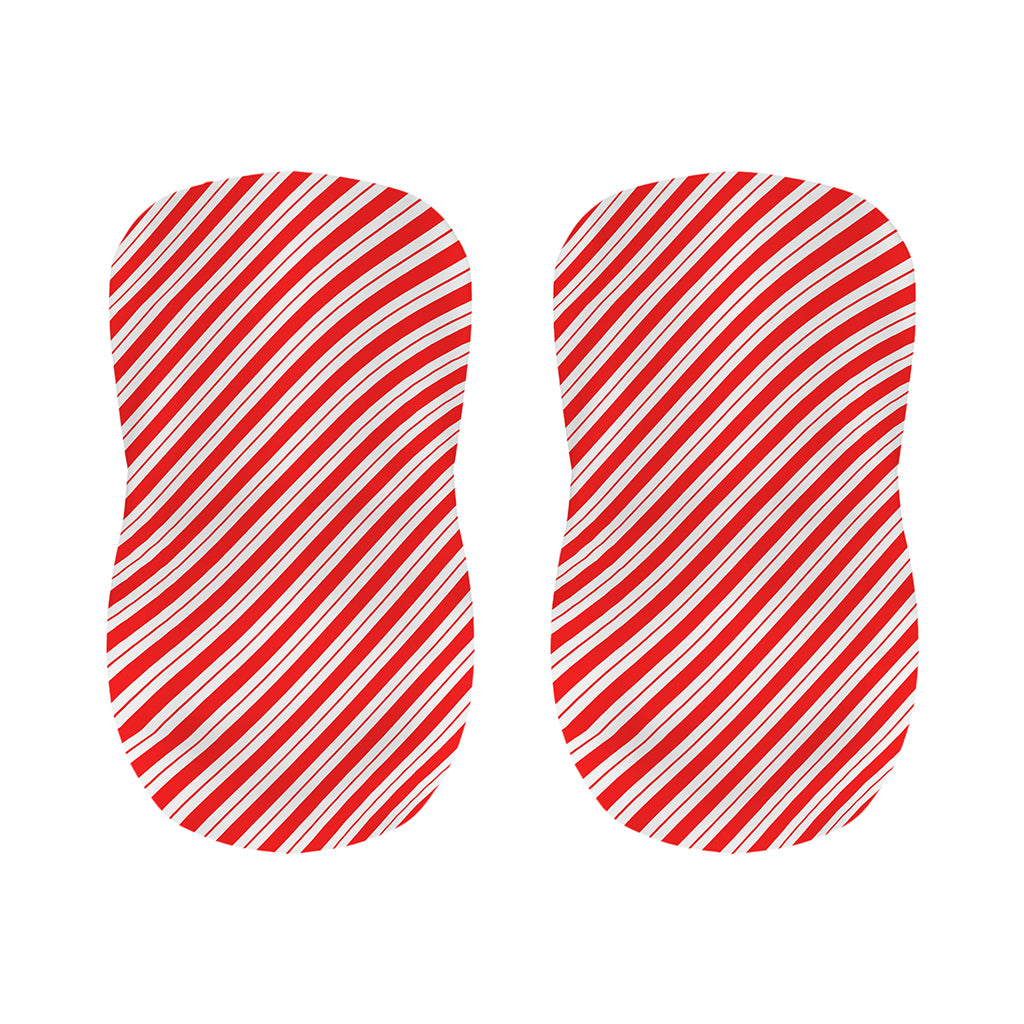 Red And White Candy Cane Stripes Print Bar Stool Covers