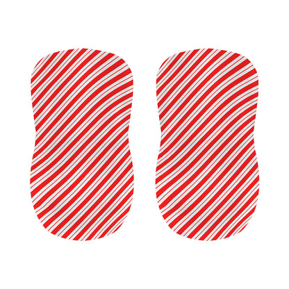 Red And White Candy Cane Stripes Print Bar Stool Covers