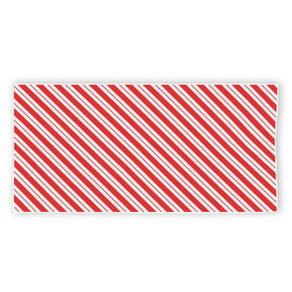 Red And White Candy Cane Stripes Print Beach Towel
