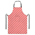 Red And White Candy Cane Stripes Print Bib Apron With Pocket