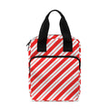Red And White Candy Cane Stripes Print Bible Tote Bag