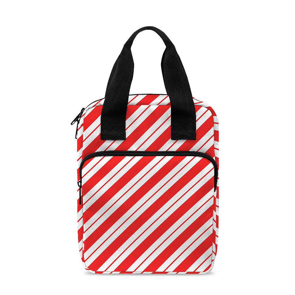 Red And White Candy Cane Stripes Print Bible Tote Bag