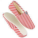 Red And White Candy Cane Stripes Print Casual Shoes