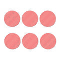 Red And White Candy Cane Stripes Print Coaster Set