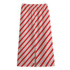 Red And White Candy Cane Stripes Print Cotton Front Slit Maxi Skirt