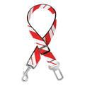 Red And White Candy Cane Stripes Print Dog Seat Belt