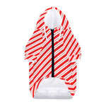 Red And White Candy Cane Stripes Print Dog Zip Up Hoodie