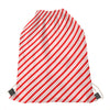 Red And White Candy Cane Stripes Print Drawstring Bag