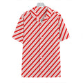 Red And White Candy Cane Stripes Print Hawaiian Shirt