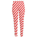 Red And White Candy Cane Stripes Print High-Waisted Pocket Leggings