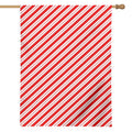 Red And White Candy Cane Stripes Print House Flag