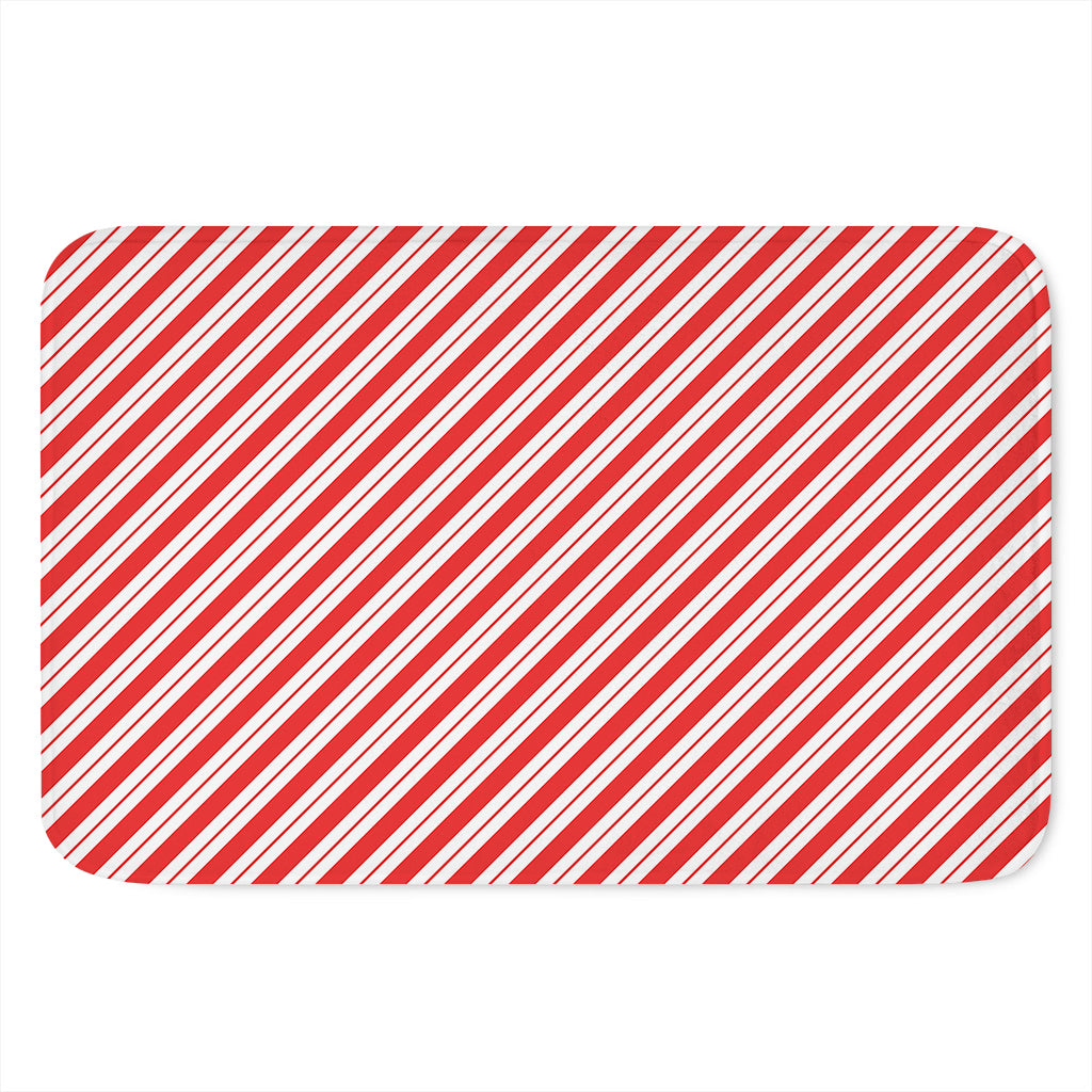 Red And White Candy Cane Stripes Print Indoor Door Mat