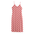 Red And White Candy Cane Stripes Print Jersey Midi Cami Dress