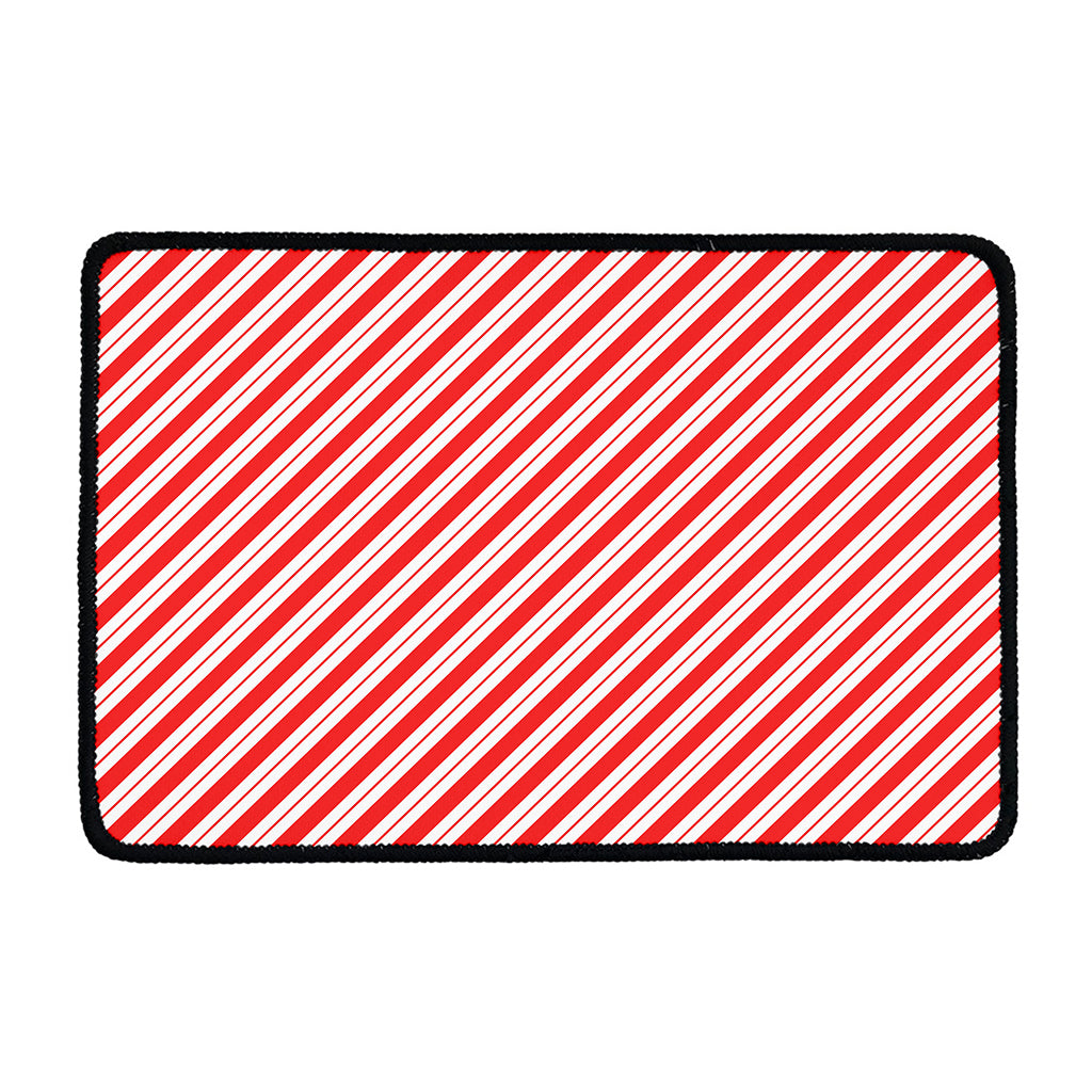Red And White Candy Cane Stripes Print Kitchen Mat