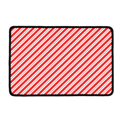 Red And White Candy Cane Stripes Print Kitchen Mat