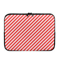 Red And White Candy Cane Stripes Print Laptop Sleeve