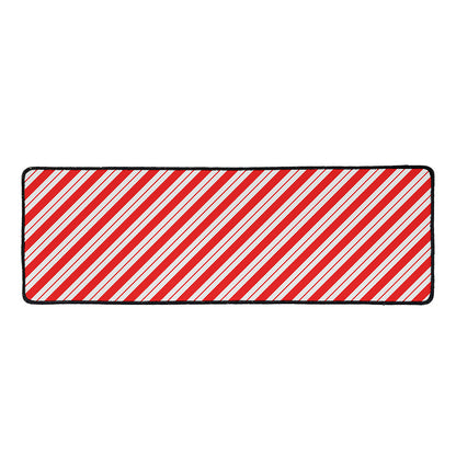 Red And White Candy Cane Stripes Print Long Kitchen Mat