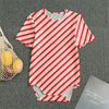 Red And White Candy Cane Stripes Print Men's Bodysuit