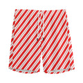Red And White Candy Cane Stripes Print Men's Athletic Shorts