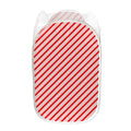 Red And White Candy Cane Stripes Print Mesh Laundry Hamper