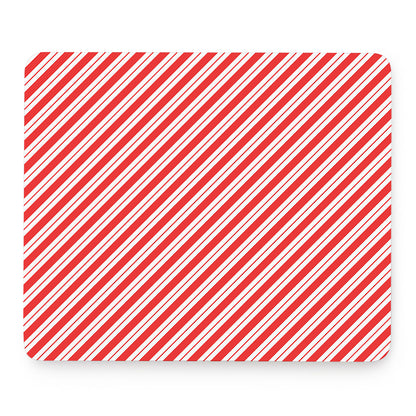 Red And White Candy Cane Stripes Print Mouse Pad