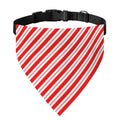 Red And White Candy Cane Stripes Print Over The Collar Dog Bandana