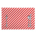 Red And White Candy Cane Stripes Print Placemat