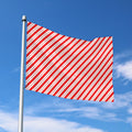 Red And White Candy Cane Stripes Print Polyester Flag