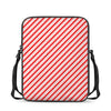 Red And White Candy Cane Stripes Print Rectangular Crossbody Bag