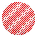 Red And White Candy Cane Stripes Print Round Blanket
