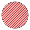 Red And White Candy Cane Stripes Print Round Floor Mat