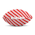 Red And White Candy Cane Stripes Print Rugby Ball
