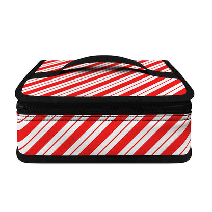 Red And White Candy Cane Stripes Print Small Lunch Bag