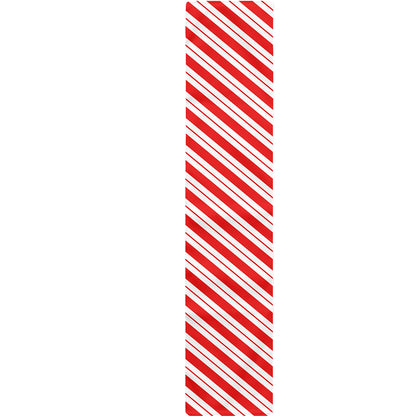 Red And White Candy Cane Stripes Print Table Runner