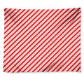 Red And White Candy Cane Stripes Print Tapestry