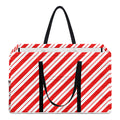 Red And White Candy Cane Stripes Print Utility Tote Bag