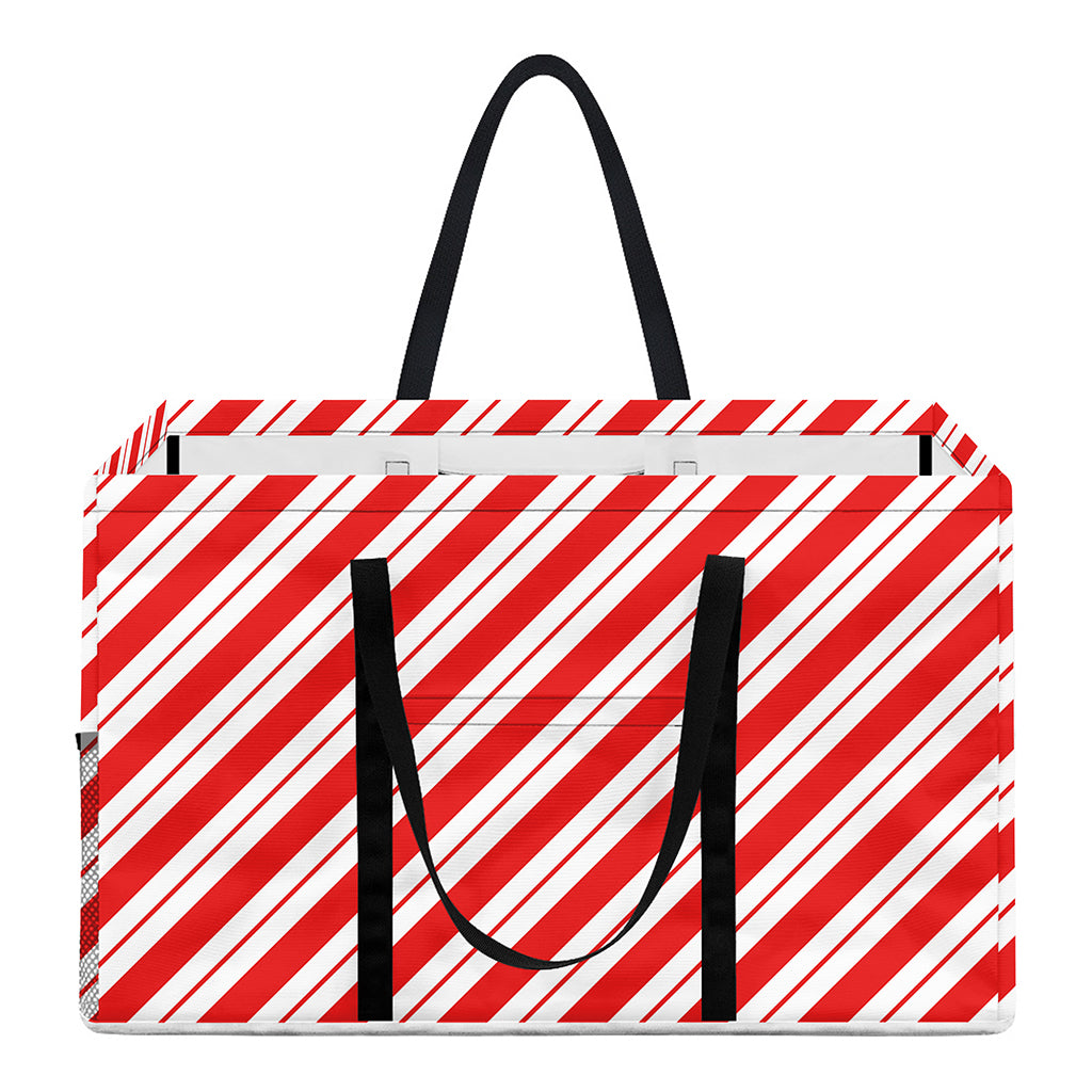 Red And White Candy Cane Stripes Print Utility Tote Bag