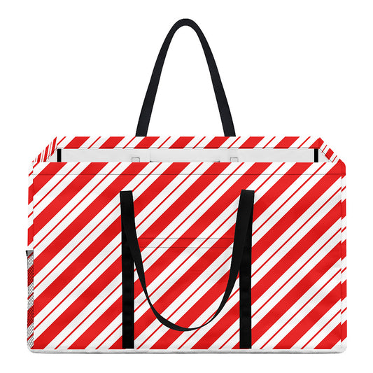 Red And White Candy Cane Stripes Print Utility Tote Bag