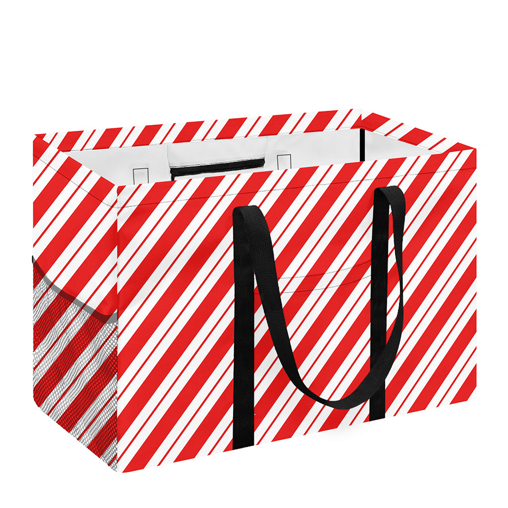 Red And White Candy Cane Stripes Print Utility Tote Bag