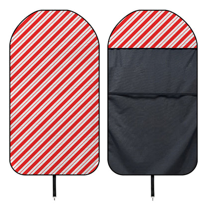Red And White Candy Cane Stripes Print Waterproof Car Seat Cover