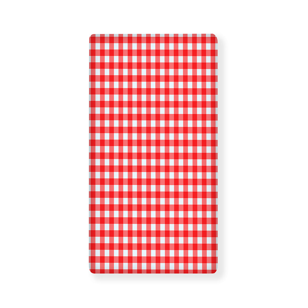 Red And White Check Pattern Print Baby Crib Sheet