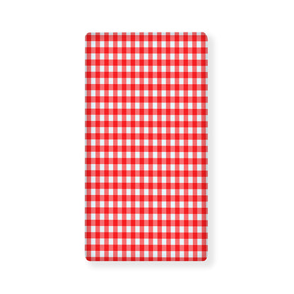 Red And White Check Pattern Print Baby Crib Sheet