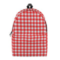 Red And White Check Pattern Print School Backpack
