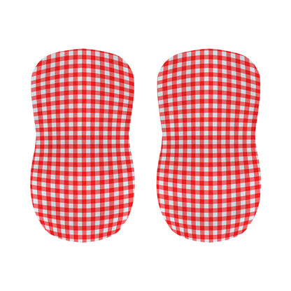 Red And White Check Pattern Print Bar Stool Covers