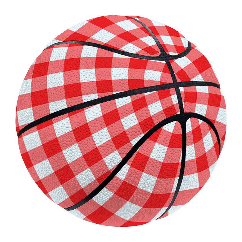Red And White Check Pattern Print Basketball