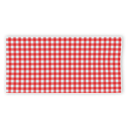 Red And White Check Pattern Print Beach Towel