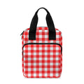 Red And White Check Pattern Print Bible Tote Bag
