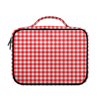 Red And White Check Pattern Print Briefcase Bible Bag