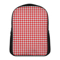 Red And White Check Pattern Print Casual Backpack